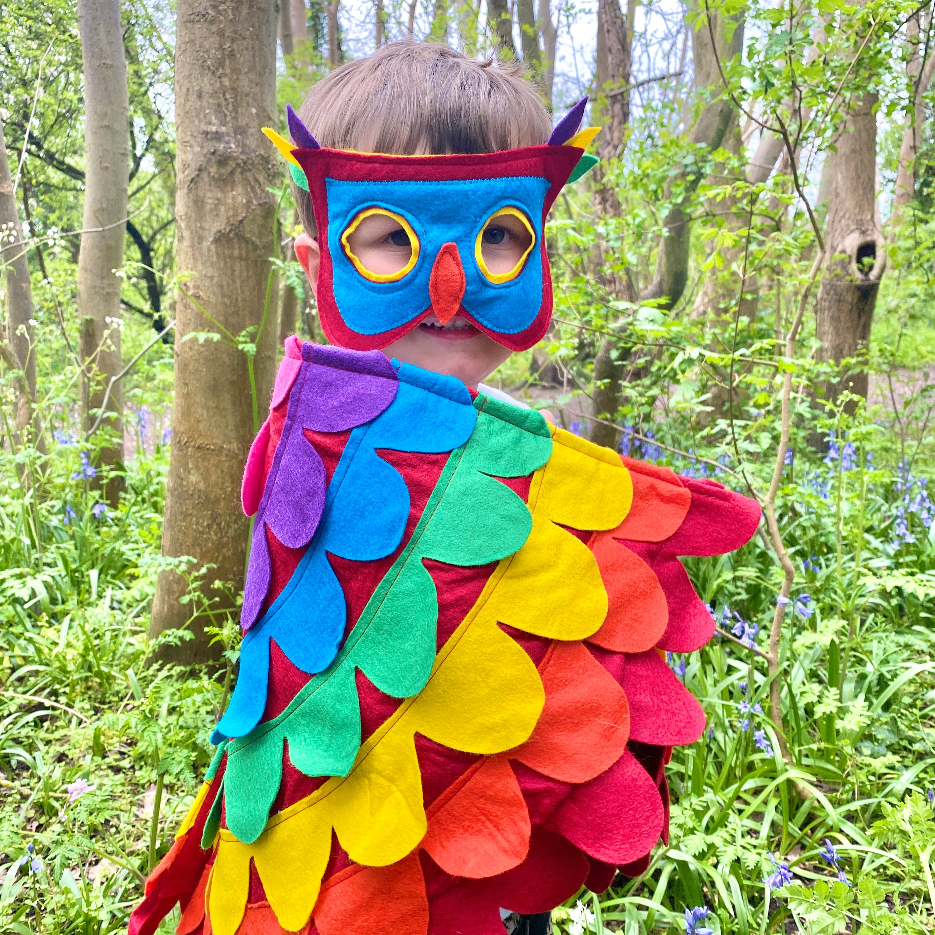 Kids Rainbow Bird Costume Adult Unicorn Wings Rainbow pic image