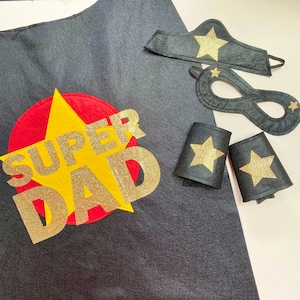 Super Dad Cape,  Personalised Father&#39;s Day Superhero Costume, Father&#39;s Day Gift, Robin&#39;s Bobbins ANY COLOUR/SIZE