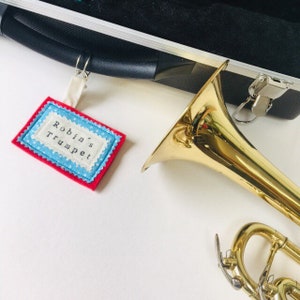 Personalized Instrument Case Tag: Hand-Stamped Music Case ID