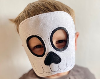 Felt Halloween Skull Mask: Costume Skeleton Mask, Any Size/Colour