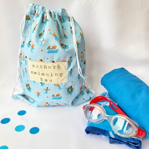 Waterproof Lined Swim Bag, Machine Washable Swim Bag, Personalised Wash ...