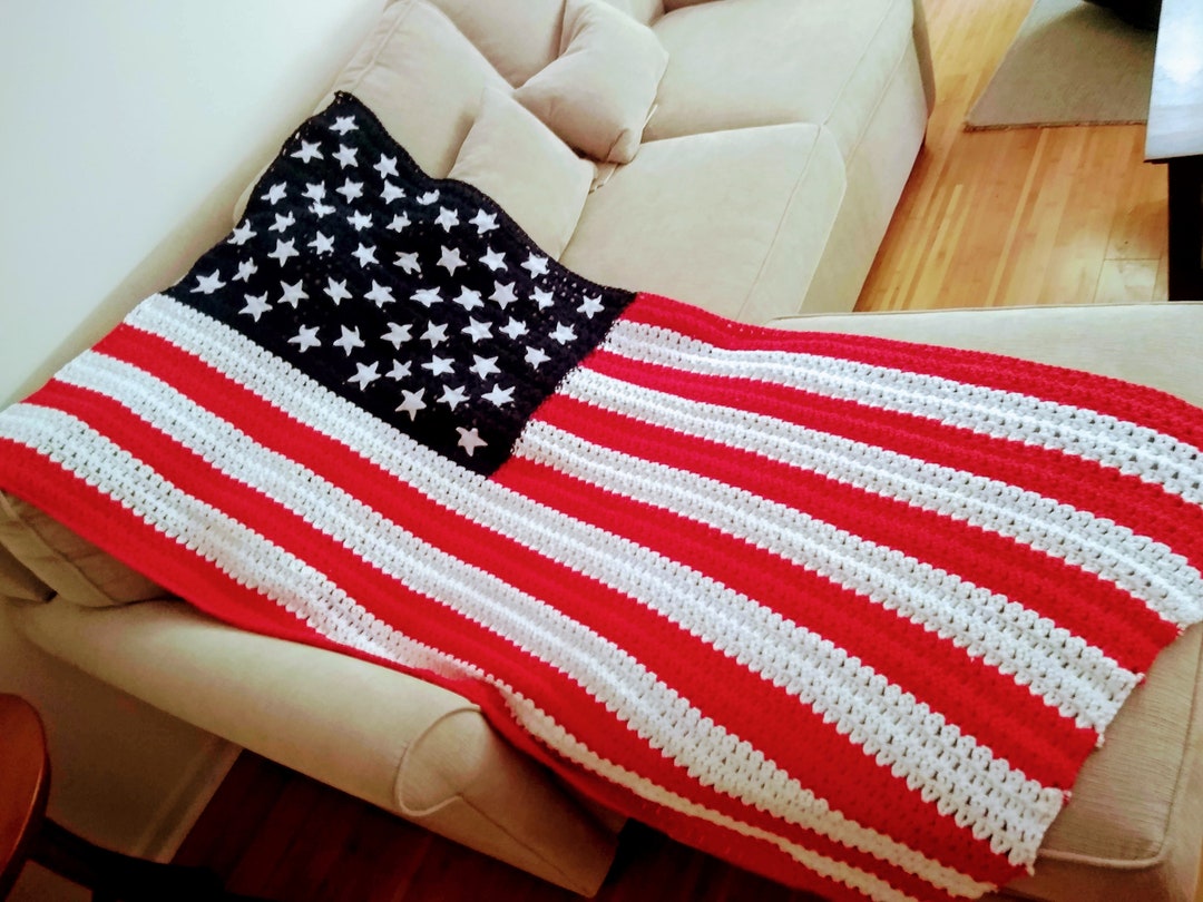 Crochet Pattern, American Flag Blanket, American Flag Afghan - Etsy