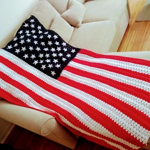 Crochet Pattern, American Flag Blanket, American Flag Afghan