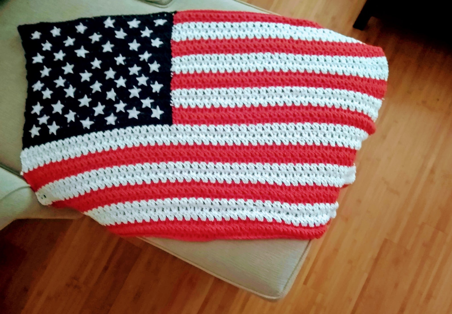 Crochet Peter Pan Shirt - American Flag