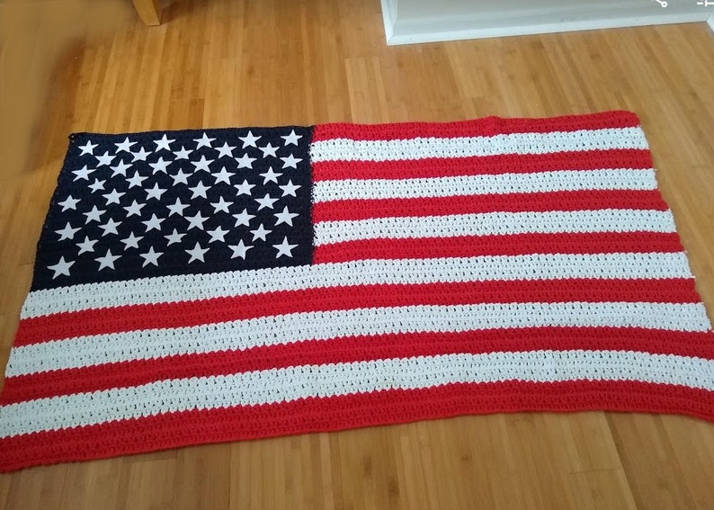 Crochet Pattern American Flag Blanket American Flag Afghan - Etsy