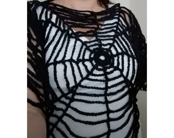 Spider Web Crochet Top Pattern; Halloween Top Pattern