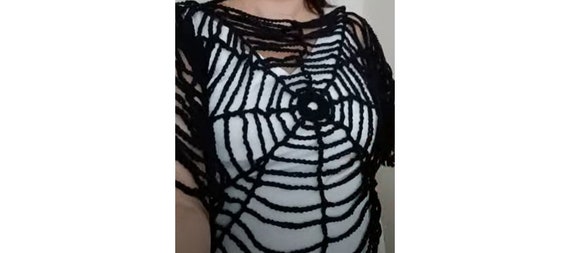 Spider Web Crochet Top Pattern; Halloween Top Pattern