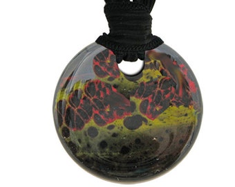 Fused Glass Pet Keepsake Jewelry ~ VINTAGE Memorial PENDANT ~ BLACK
