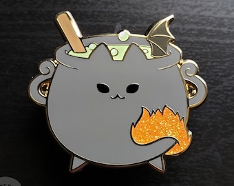 Cauldron Cat Enamel Pin