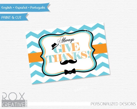 Oh Boy Mustache 4" x 6" Dinner Table Sign, Boy Baby Shower Custom Design Il_570xn