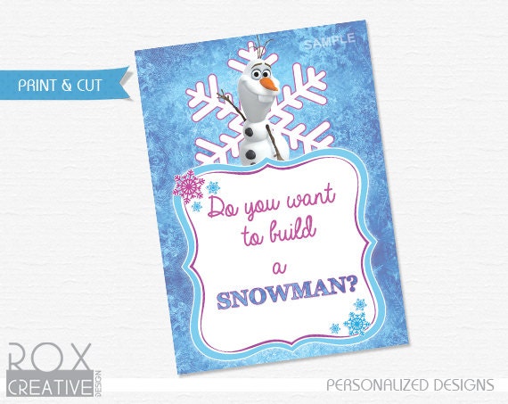 Frozen Do you want to build a Snowman Digital Design 5 x 7 Il_570xn