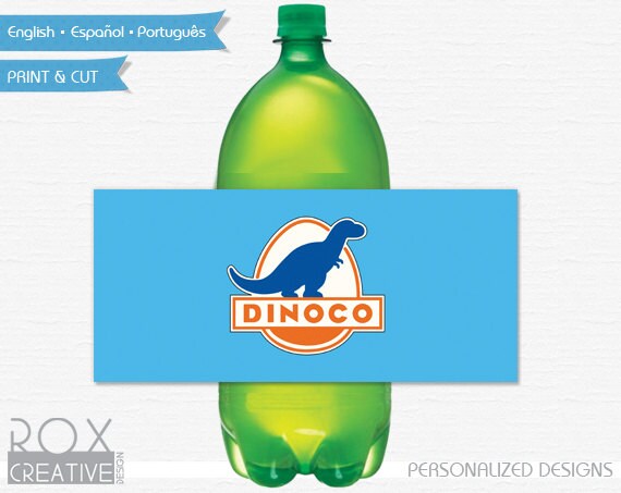 Cars Birthday Dinoco 2 Liter Soda Labels, Disney Cars Printable Labels, Digital - Customized Il_570xn