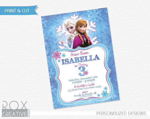 Frozen Birthday Invitation, Frozen Birthday Printable, Digital – Customized Il_570xn