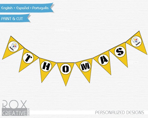 Pittsburgh Steelers Banner Name Flag, Steelers Printable Banner, Custom design Il_570xn