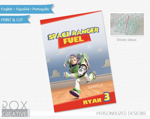 Toy Story Food Labels 4 x 6 Design, Digital Custom Design, Buzz Lightyear Il_570xn