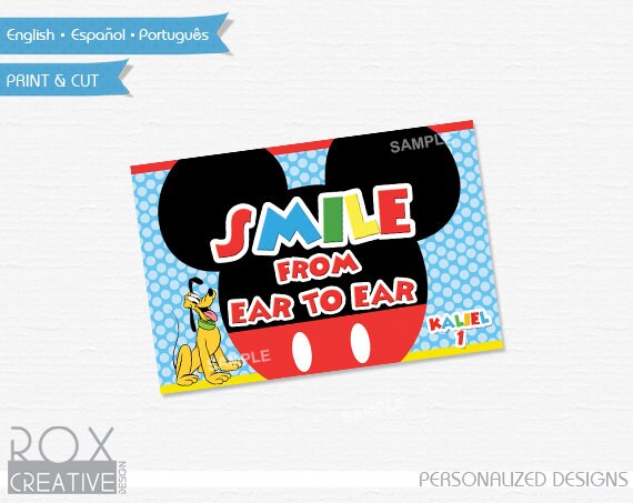 Mickey and Pluto Birthday Sign 4 x 6 Inches Design, Mickey and Pluto Custom Design Il_570xn
