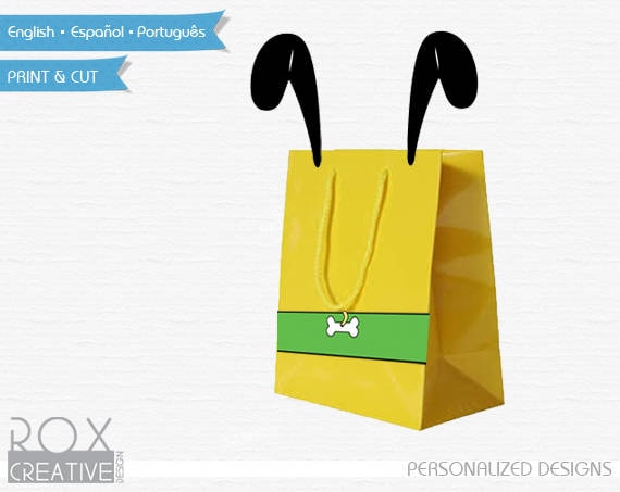 Pluto Party Favors Bags Design, Printable Mickey Design Il_570xn