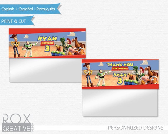Toy Story Birthday Favor Treat Bag Toppers, Printable Labels, Digital – Customized Il_570xn