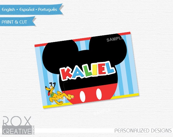 Mickey and Pluto Birthday Sign 4 x 6 Inches Design, Mickey and Pluto Custom Design Il_570xn