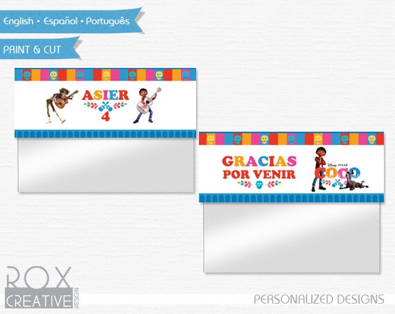 Coco Movie Birthday Favor Treat Bag Toppers, Coco Printable Labels, Digital – Customized Il_570xn