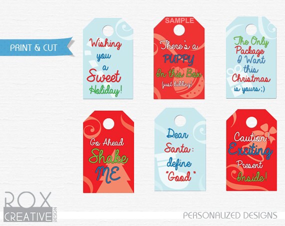 Creative & Funny Christmas Gift Tags, Instant Download, Just Print and Cut! Il_570xn