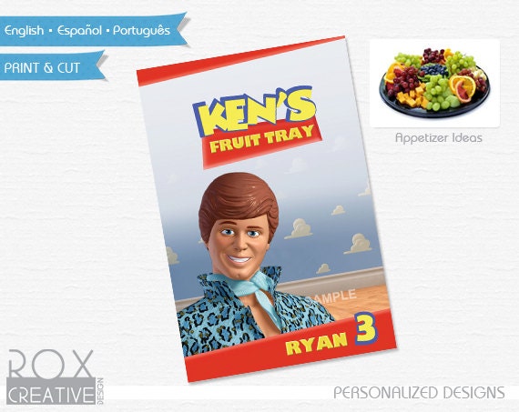 Toy Story Food Label 4 x 6 Design, Digital Custom Design, Ken Il_570xn