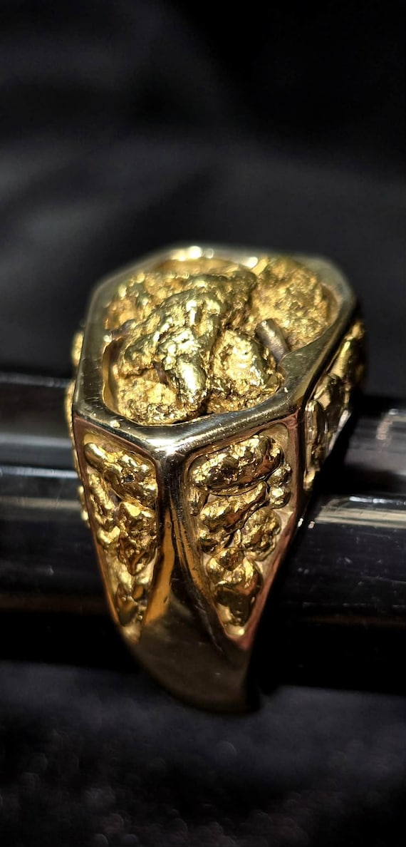 Monster Natural Gold Nugget Statement Ring! - image 9
