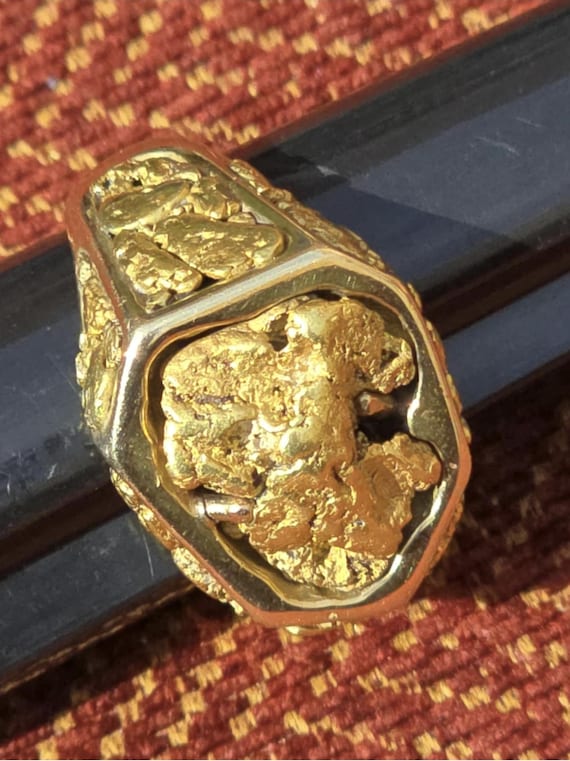 Monster Natural Gold Nugget Statement Ring! - image 20
