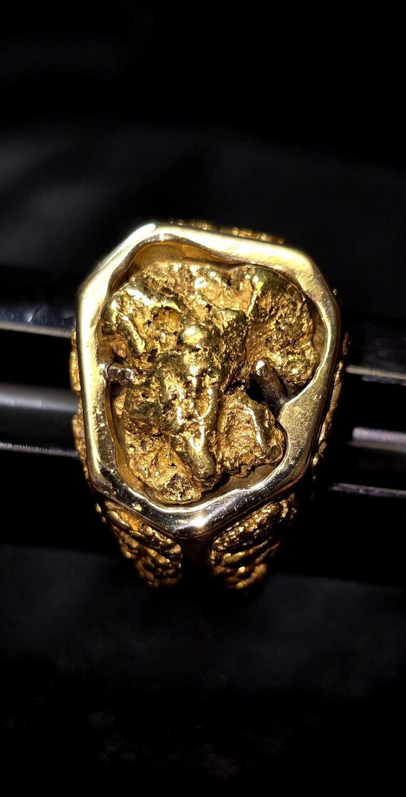 Monster Natural Gold Nugget Statement Ring! - image 14