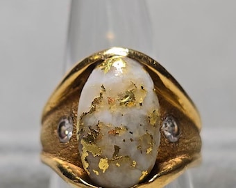 16 to One Mine Gold in Quartz Gypsy Ring