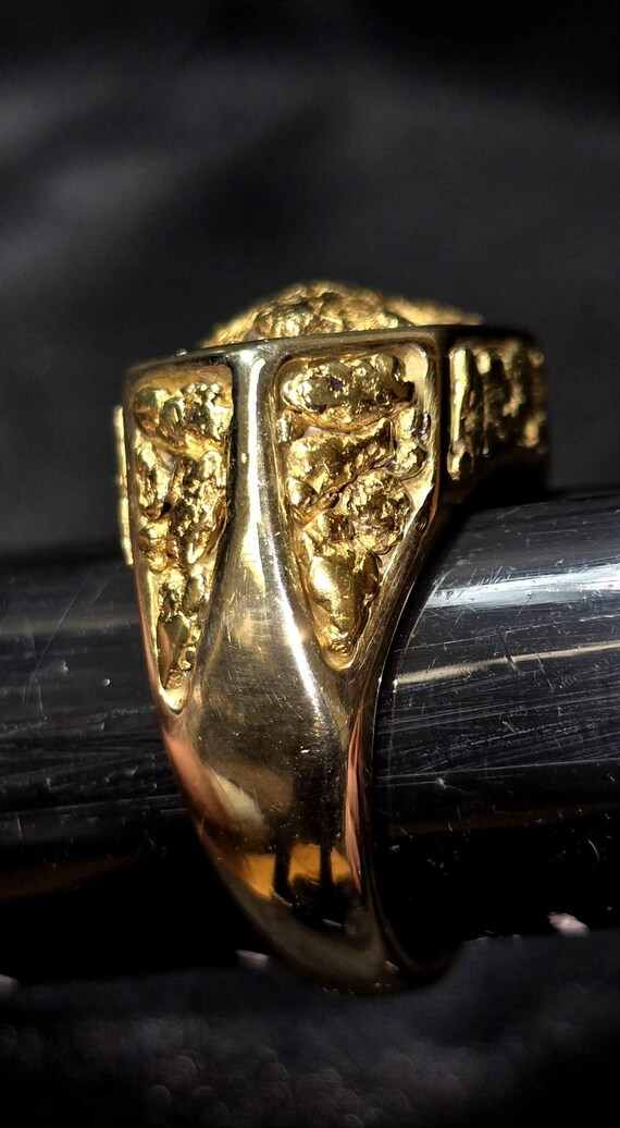 Monster Natural Gold Nugget Statement Ring! - image 16