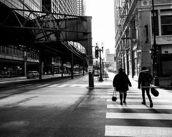 Chicago street photography black and white street art wall art