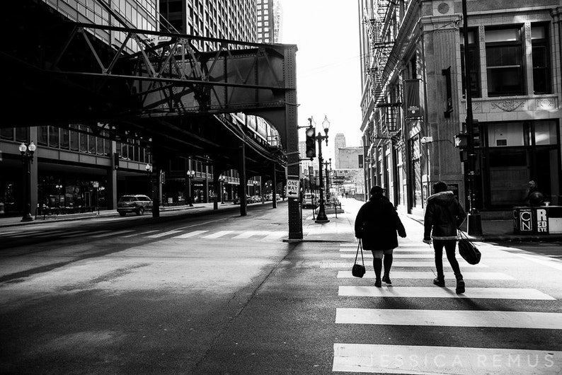 Chicago street photography black and white street art wall art image 1