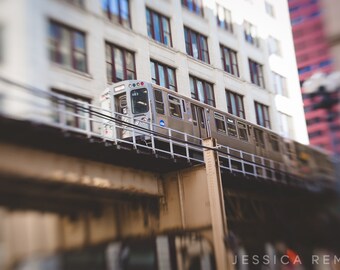 Chicago El Train color photograph wall decor Chicago photograph Chicago Street Photography