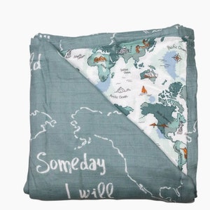 World Map Reversible Baby Quilt