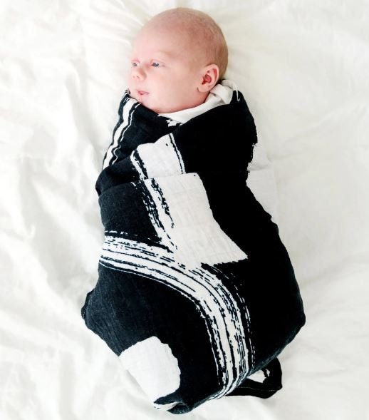 Black and top white swaddle