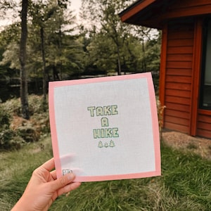 Take a Hike Needlepoint Canvas | Hand-Painted 18 Mesh | Outdoorsy Needlepoint Design | Nature-Inspired DIY Project
