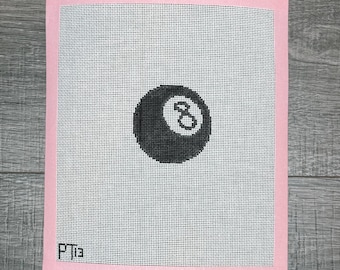 Magic 8 Ball Nadelspitze Canvas - Handgemaltes Retro Design