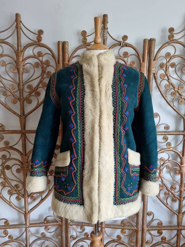 Vintage Green Rare Real Suede 