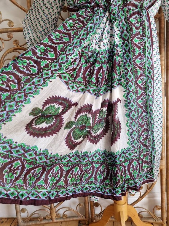 Vintage floral silk paisley hippy prairie Indian … - image 8