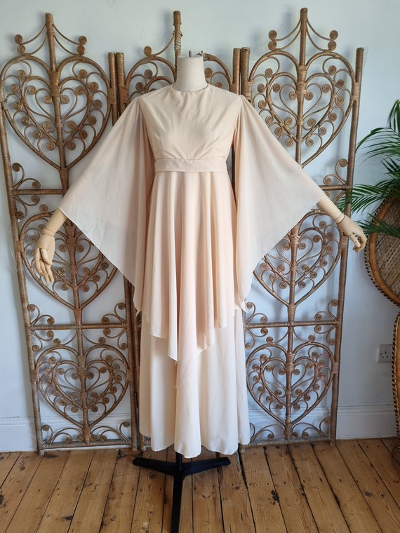 Vintage angel sleeves prairie wedding 70s cottage… - image 1