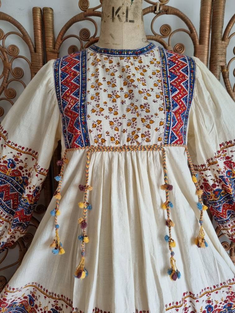 Vintage Anokhi floral paisley cotton hippy Indian 70s boho | Etsy