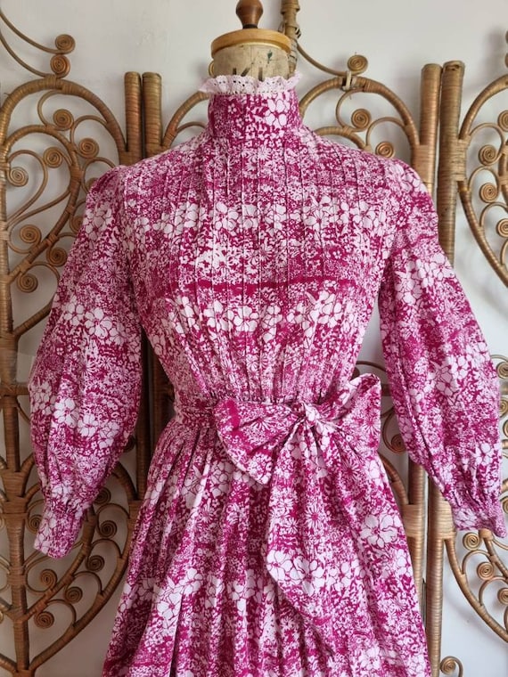 Vintage Pink floral Laura Ashley cotton made in w… - image 10