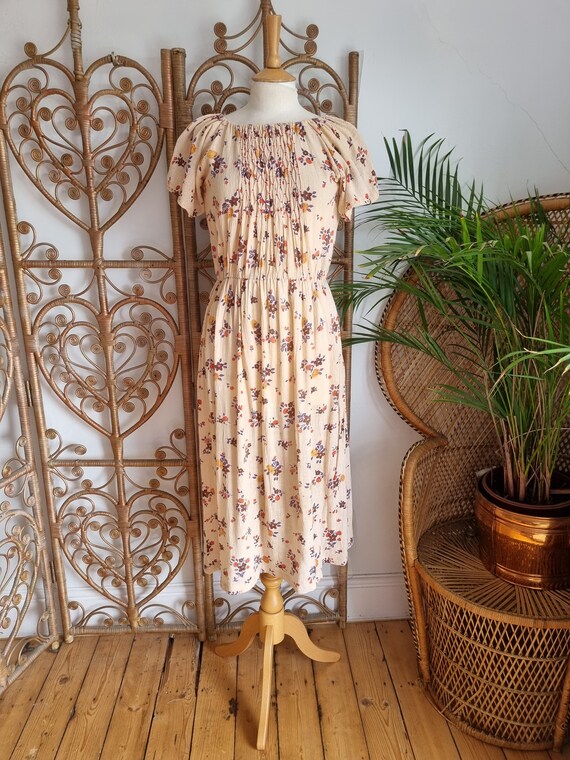 70s hot sale cheesecloth dress