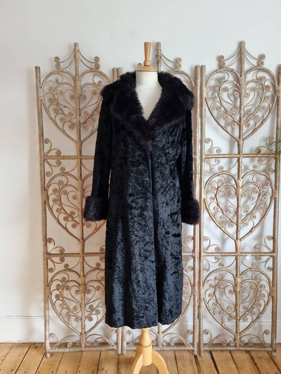 Vintage faux fur afghan collar cuffs 60s 70s penny