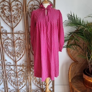 Vintage prairie Laura Ashley cotton 80s cottagecore midi smock dress S