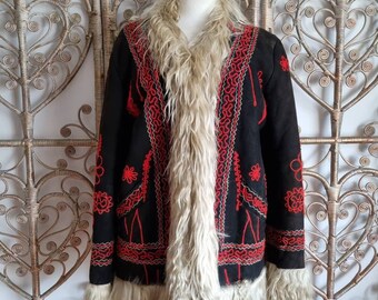 Black Grey Fur Coat - Etsy Ireland