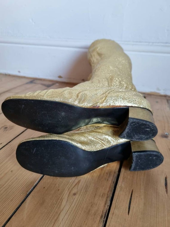 Gold lame boots deals
