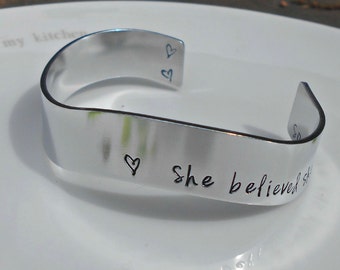 Inspirational Bracelet|She Believed She Could So She Did|Gifts for her|Daughter Gift|Inspirational Jewellery, Inspirational Bracelet