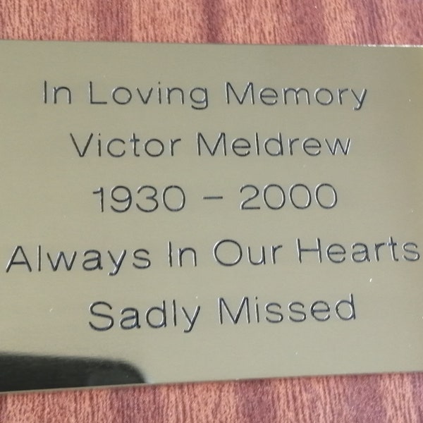3 "X 2" 75x50mm Latón sólido pulido Placa grabada Señal Placa de banco Memorial Sin agujeros